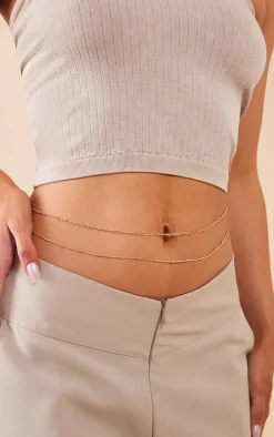 Gold Delicate Dash Belly Chian