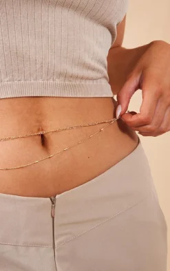 Gold Delicate Dash Belly Chian
