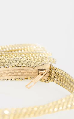 Gold Diamante Bow Shoulder Bag