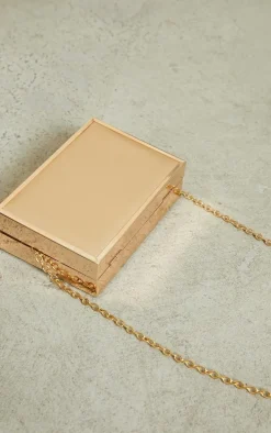 Gold Diamante Box Clutch