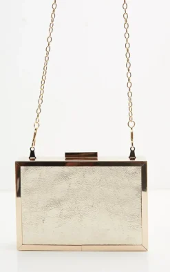 Gold Diamante Box Clutch