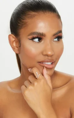 Gold Diamante Delicate Snake Ring