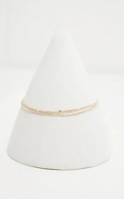 Gold Double Chain Layer Anklet