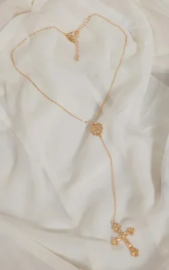 Gold Heart Cross Necklace