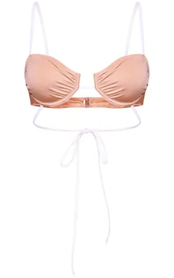 Gold High Waist Contrast Bikini Bottoms