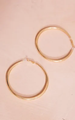 Gold Hoop Large Earrings