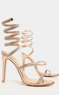 Gold Jewel Diamante Heel