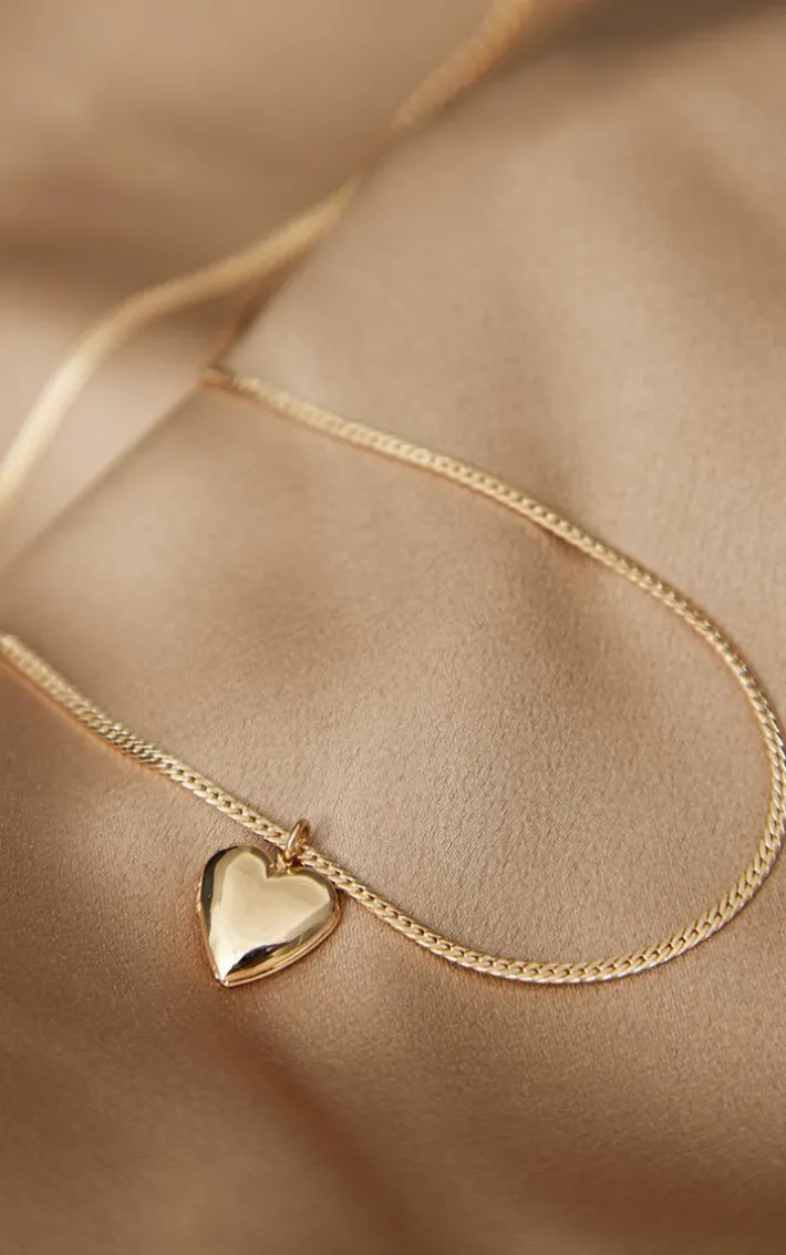 Gold Locket Snake Chain Necklace