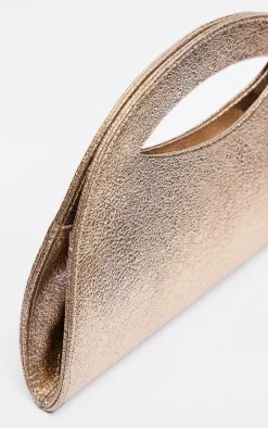 Gold Metallic Curved Mini Bag