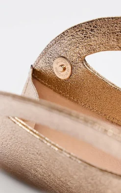 Gold Metallic Curved Mini Bag