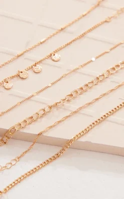 Gold Mixed Chain Charm Detail Bracelet Multipack