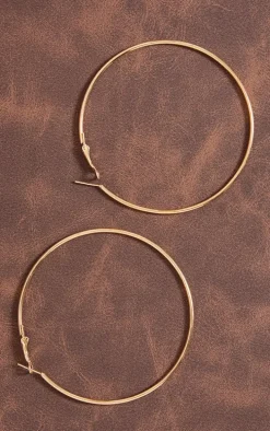 Gold 80mm Large Hoop Earrings