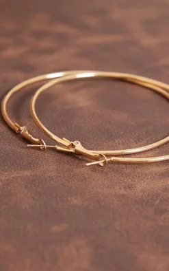 Gold 80mm Large Hoop Earrings
