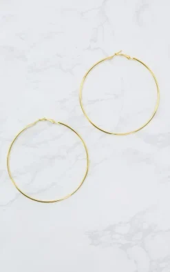 Gold 80mm Large Hoop Earrings