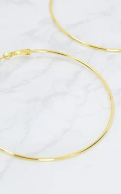 Gold 80mm Large Hoop Earrings