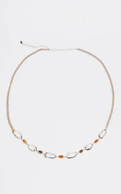 Gold Molten Jewel Belly Chain