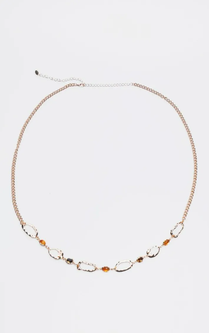 Gold Molten Jewel Belly Chain