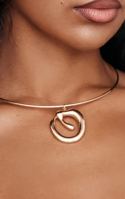 Gold Molten Swirl Band Choker