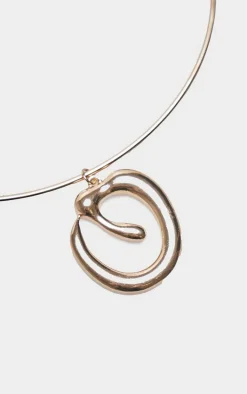 Gold Molten Swirl Band Choker