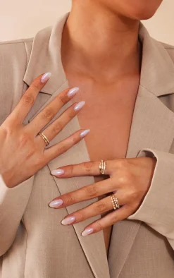 Gold Paved Ring Set 5 Pack