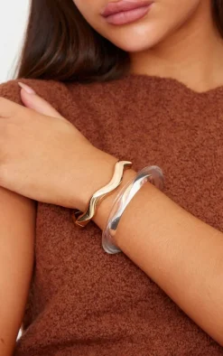 Gold Resin Clasp Multipack Bangle