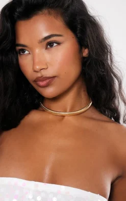 Gold Rib Stretch Choker