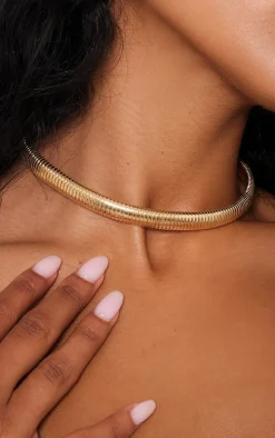Gold Rib Stretch Choker