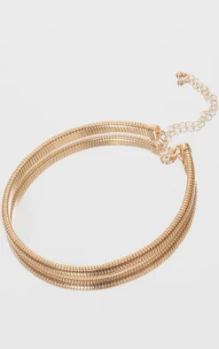 Gold Rib Stretch Choker