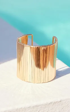 Gold Ridge Cuff Bangle