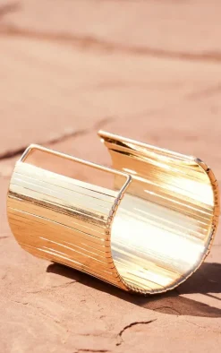 Gold Ridge Cuff Bangle