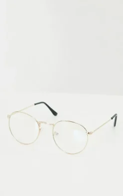 Gold Round Frame Blue Light Readers