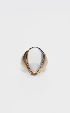 Gold Teardrop Jewel Ring