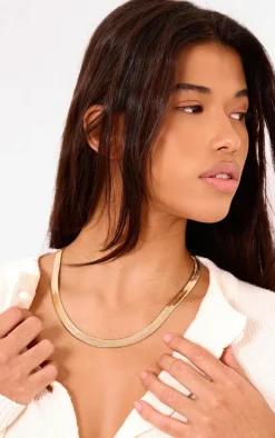 Gold Thick Snake Chain Necklace