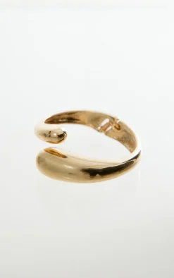 Gold Thick Wrap Around Bangle