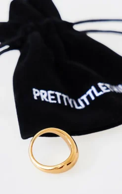 Gold Water Resistant Twist Abstract Ring