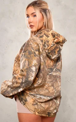 Green Camo Print Hoodie