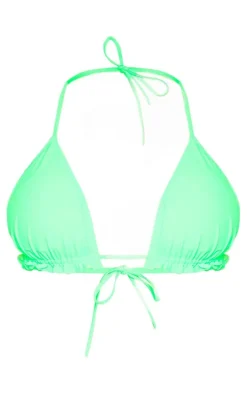 Green Frill Edge Padded Bikini Top