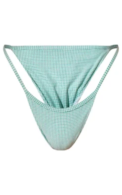 Green Gingham Tanga Bikini Bottoms