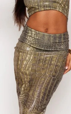 Green Print Sequin Cut Out Maxi Dress