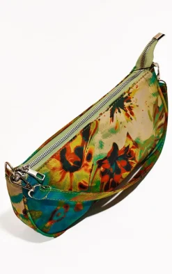 Green Print Shoulder Bag