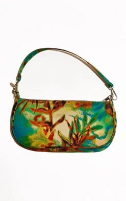 Green Print Shoulder Bag