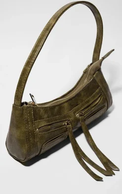 Green PU Utility Mini Shoulder Bag