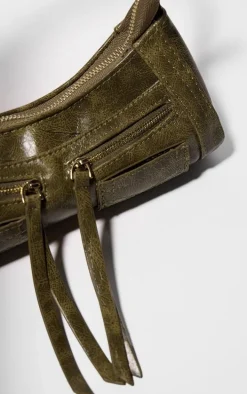 Green PU Utility Mini Shoulder Bag