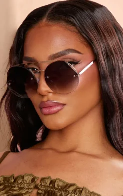 Green Round Lens Aviator Sunglasses