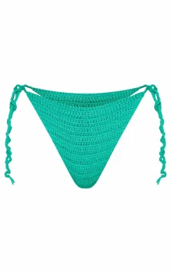 Green Tie Side Crochet Bikini Bottoms