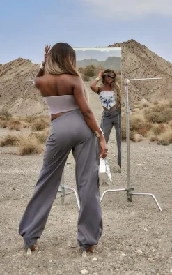 Grey Body Printed Boned Corset Top