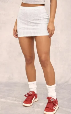 Grey Brushed Rib Mini Skirt