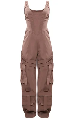 Grey Corset Utility Jumpsuit