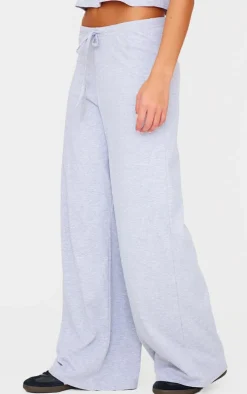 Grey Cotton Straight Leg Pants