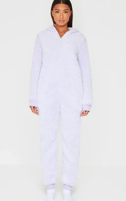 Grey Fleece Hooded Onesie